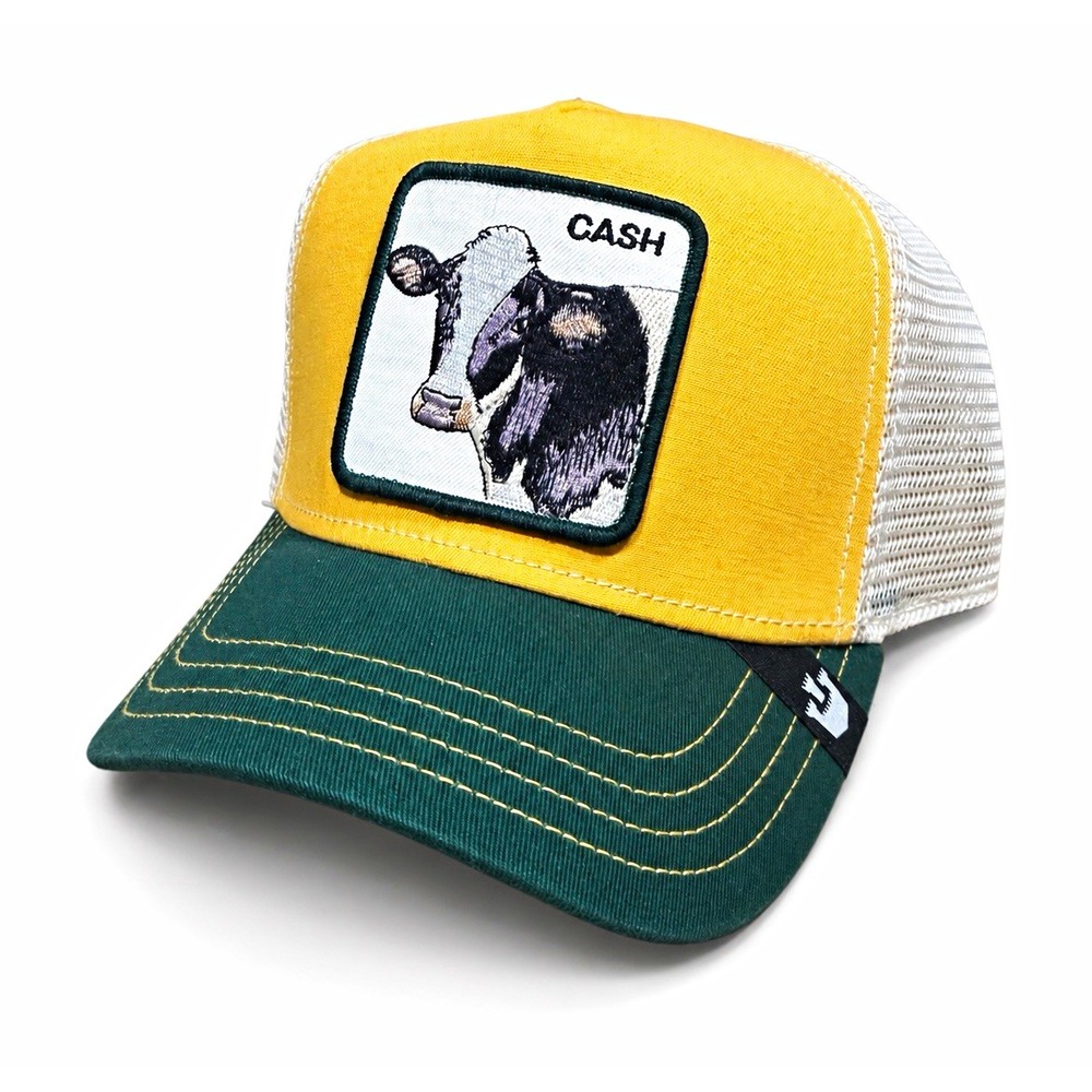Goorin Bros Cash Cow Patch Trucker Hat Mesh Back Yellow/Green/White One Size